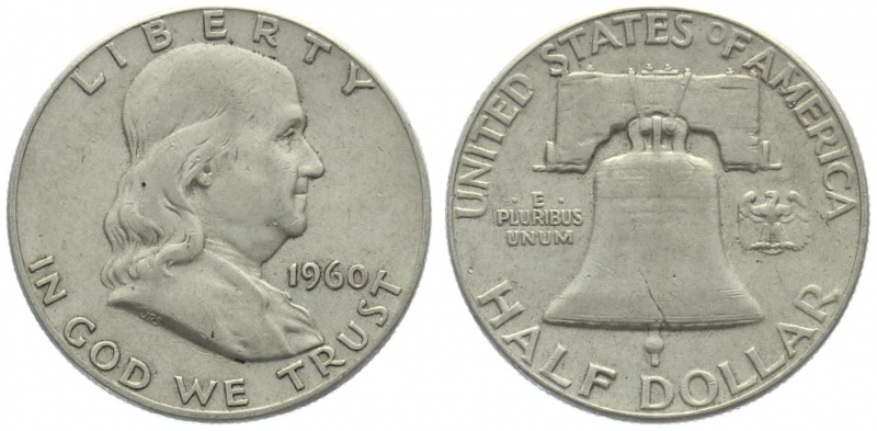 USA 1/2 Dollar 1960 o. Mzz. - Franklin